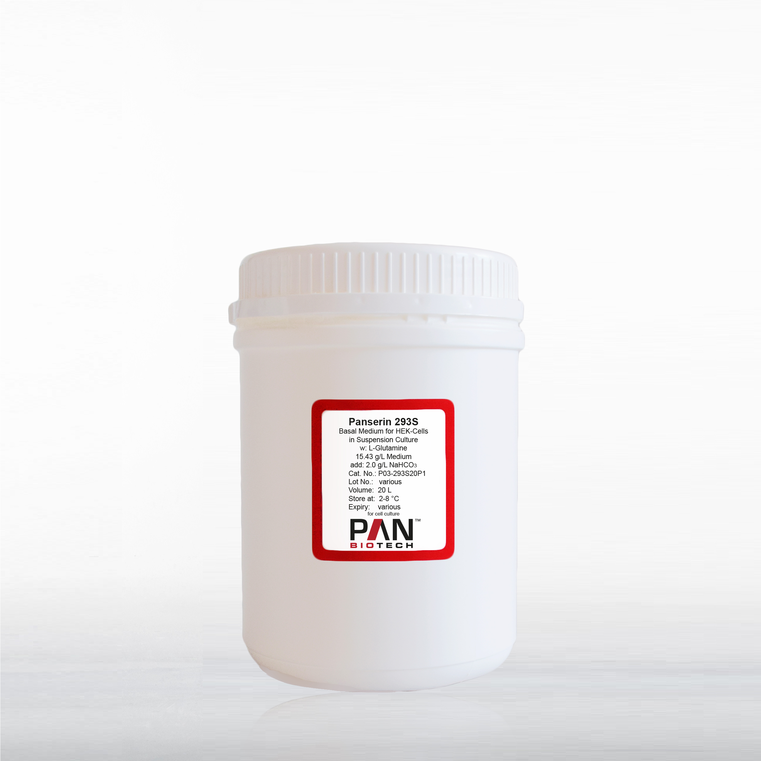 Panserin 293S, Serum-free medium for HEK-Cells in suspension culture, 20 L Powder